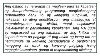 iyotan ng kabataan|Paggarantiya sa komprehensibong pag.